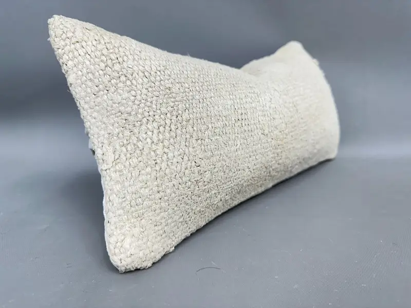 Antique Pillows, Yoga Pillow Case, Kilim Pillow, 8x16 Beige Pillow Sham, Pillow, Natural Pillow Case, Handmade Rug Seat Cushion Case, Boho Pillow - 2