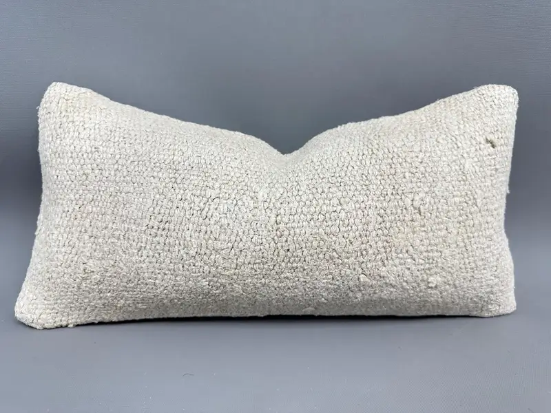 Antique Pillows, Yoga Pillow Case, Kilim Pillow, 8x16 Beige Pillow Sham, Pillow, Natural Pillow Case, Handmade Rug Seat Cushion Case, Boho Pillow - 1