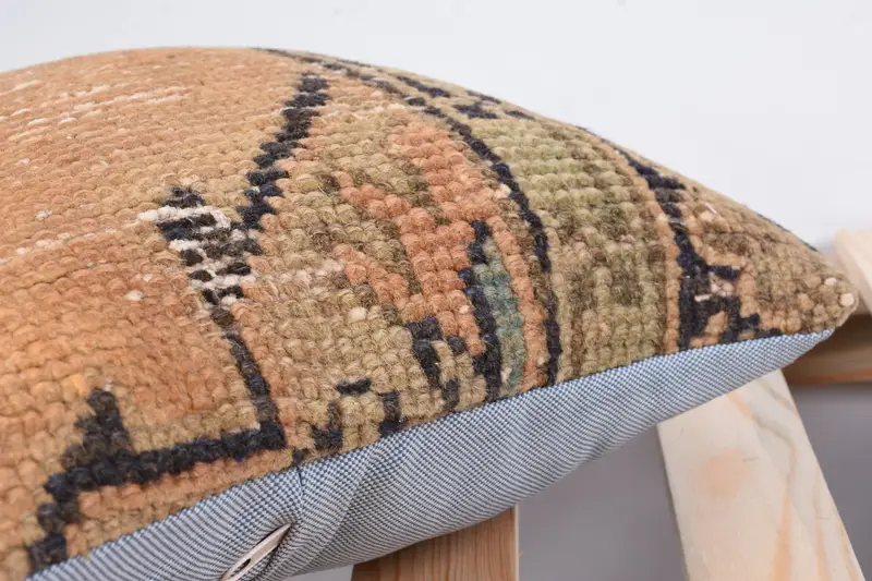 Turkish Pillow, 12x12 Beige Cushion Case, Interior Designer Pillow, Shabby Chic Cushion Case, Ethnical Kilim Rug Pillow, Pillow Cover - 7