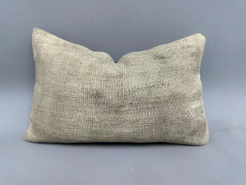 Ethnic Pillow Case, Bolster Pillow, Throw Kilim Pillow, Kilim Cushion Sham, Vintage Pillow, 12x20 Beige Cushion Case, Cushion Cover - 1