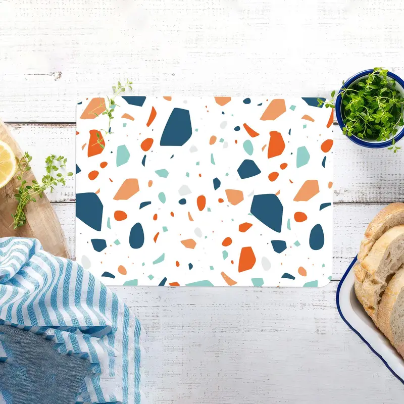 カラフルな人工テラゾーガラスまな板、モダンなキッチンの必需品