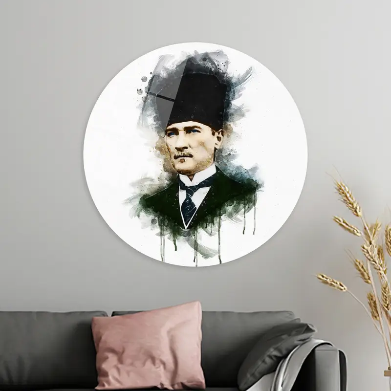 ムスタファ ケマル アタテュルク モチベーション キャンバス: トルコ水彩オフィス アート