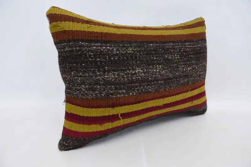 16x24 Brown Pillow Case, Vintage Kilim Throw Pillow, Vintage Pillow, Pillow Case, Couch Pillow Case, Boho Throw Pillow Case, Kilim Cushion Sham - 3