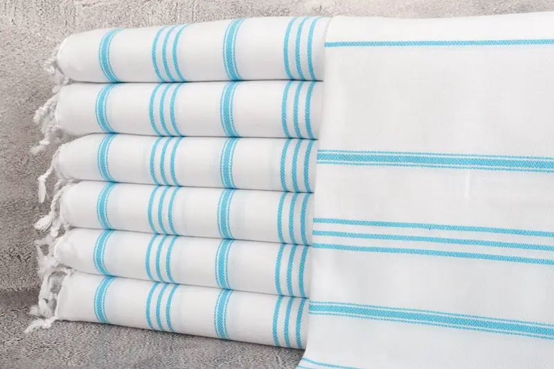 Holiday Towel, Girl Trip Party Favor, Memorial Gift, Monogram Hand Towel, 40x24 Cotton Striped Towel, Monogrammed Hand Towel, Bridesmaid Gifts - 1