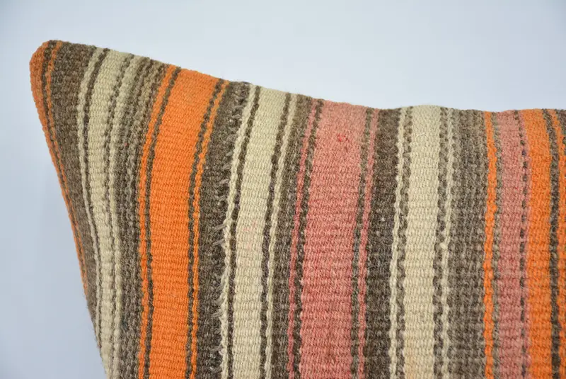 Handmade Kilim Cushion, Bed Pillow Case, Designer Throw Cushion, Throw Kilim Pillow, 20x28 Beige Pillow, Pillow, Ethnical Kilim Rug Pillow - 2