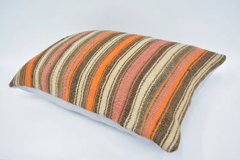 Handmade Kilim Cushion, Bed Pillow Case, Designer Throw Cushion, Throw Kilim Pillow, 20x28 Beige Pillow, Pillow, Ethnical Kilim Rug Pillow - 6