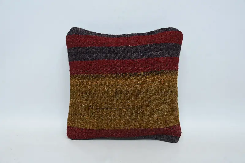 Pillow Sham, Ethnic Pillow Case, Home Decor Pillow, Antique Pillows, 12x12 Brown Cushion Cover, Art Deco Pillow, Boho Pillow Sham Cover - 1