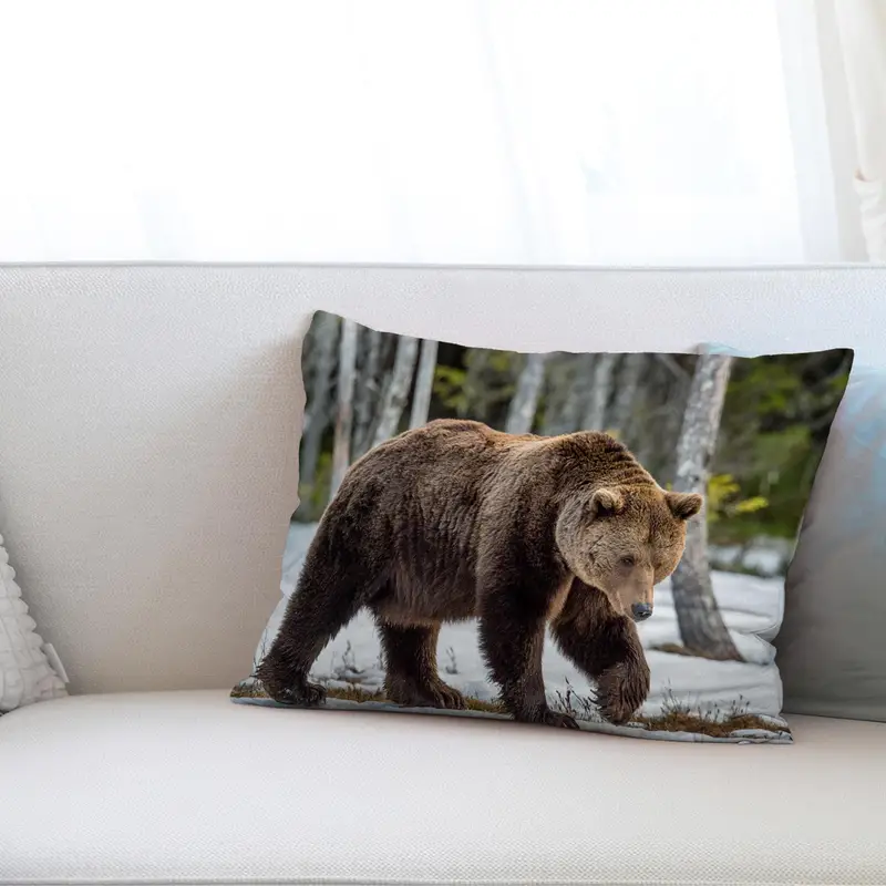 Wildlife Bear Print Kissen für Loft, Man Cave Decor
