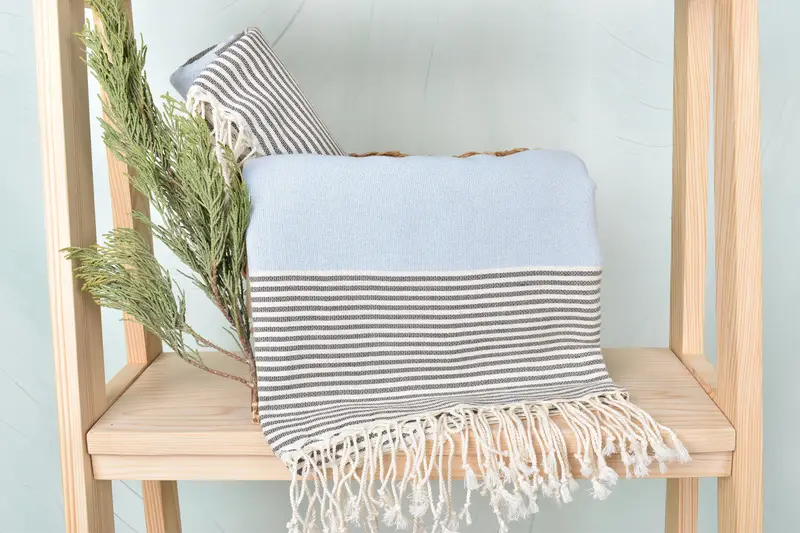 Fouta towel, Bridesmaid Favors, 68x40 Cotton Striped Towel, Sand-resistant towel, Best Friend Gift, Personalized Turkish Beach Towel, Pool Towels - 4