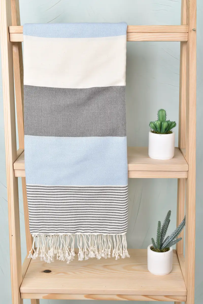 Fouta towel, Bridesmaid Favors, 68x40 Cotton Striped Towel, Sand-resistant towel, Best Friend Gift, Personalized Turkish Beach Towel, Pool Towels - 8
