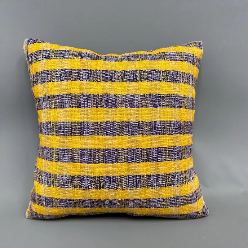 18x18 Yellow Cushion Case, Cushion Cover, Garden Cushion Cover, Gift Pillow, Turkish Kilim Pillow, Tribal Cushion Cover, Interior Designer Pillow - 4
