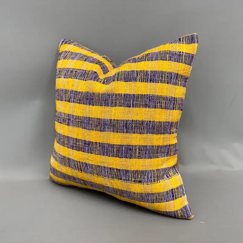 18x18 Yellow Cushion Case, Cushion Cover, Garden Cushion Cover, Gift Pillow, Turkish Kilim Pillow, Tribal Cushion Cover, Interior Designer Pillow - 3