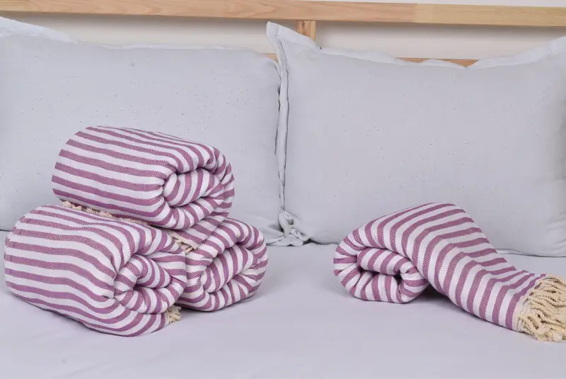 Bridesmaid Gifts Personalized, Bachelorette Party Items, Bridal Shower Gift, Custom Wedding Gifts, 104x76 Cotton Striped Towel, Woven Throw Blanket - 6
