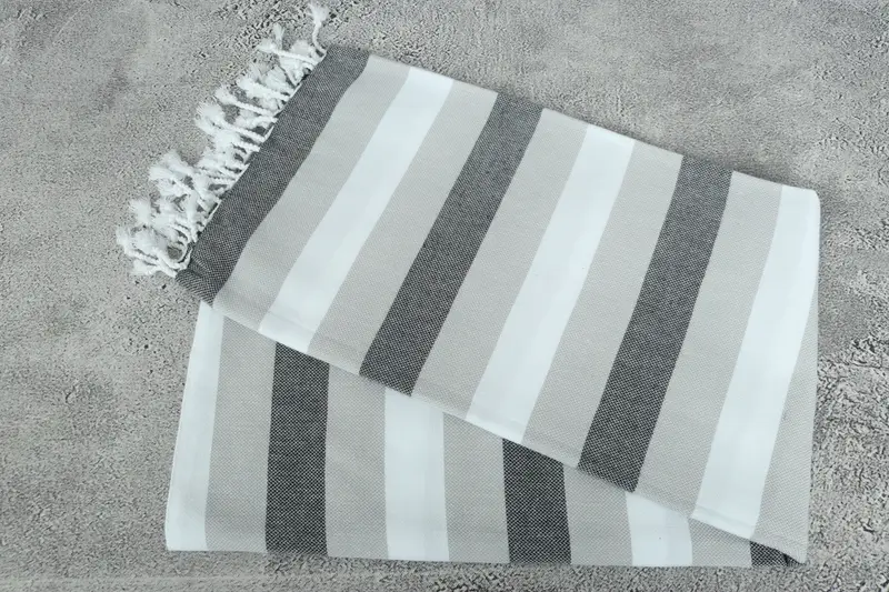 Personalized Beach Towel, Gym Towel, Best Wedding Gift, Turkish towel, Home Gift, Custom Gift, Embroidered Turkish Towel, 68x40 Cotton Striped Towel - 6