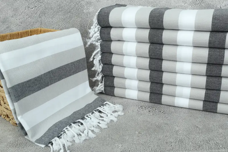 Personalized Beach Towel, Gym Towel, Best Wedding Gift, Turkish towel, Home Gift, Custom Gift, Embroidered Turkish Towel, 68x40 Cotton Striped Towel - 3
