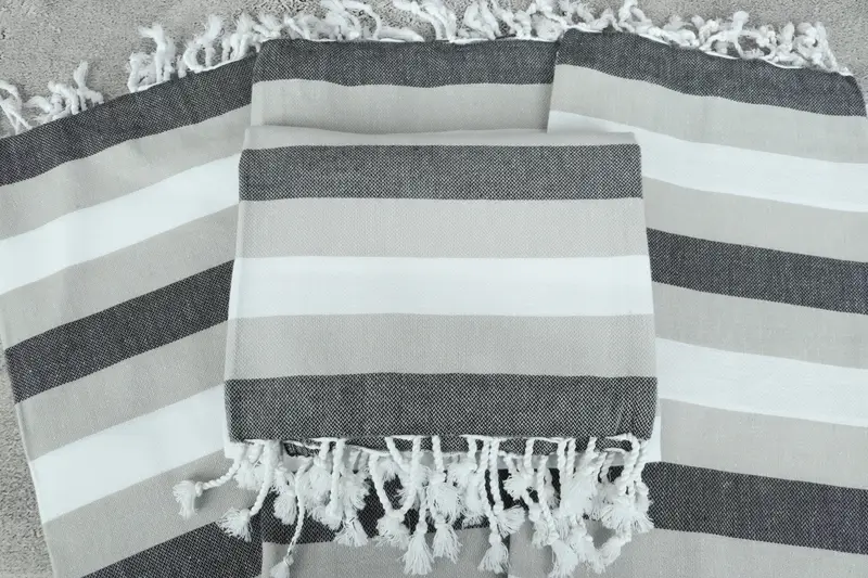 Personalized Beach Towel, Gym Towel, Best Wedding Gift, Turkish towel, Home Gift, Custom Gift, Embroidered Turkish Towel, 68x40 Cotton Striped Towel - 4