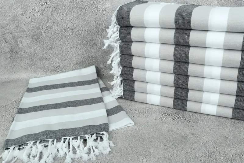 Personalized Beach Towel, Gym Towel, Best Wedding Gift, Turkish towel, Home Gift, Custom Gift, Embroidered Turkish Towel, 68x40 Cotton Striped Towel - 2