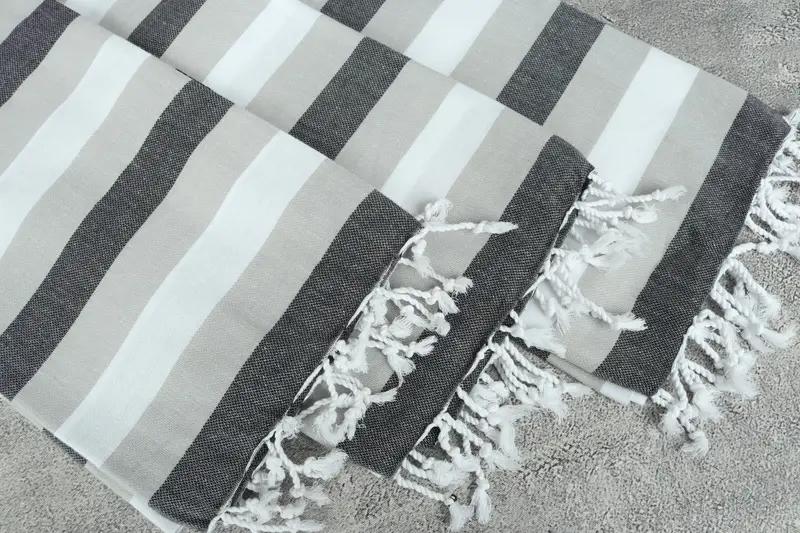 Personalized Beach Towel, Gym Towel, Best Wedding Gift, Turkish towel, Home Gift, Custom Gift, Embroidered Turkish Towel, 68x40 Cotton Striped Towel - 5