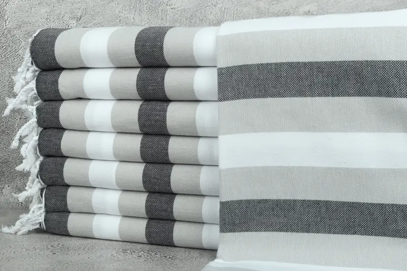 Personalized Beach Towel, Gym Towel, Best Wedding Gift, Turkish towel, Home Gift, Custom Gift, Embroidered Turkish Towel, 68x40 Cotton Striped Towel - 1
