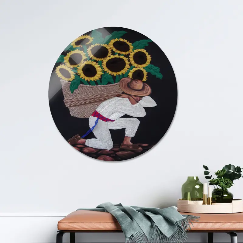 Lienzo costero moderno de girasoles: elegante arte de pared impreso