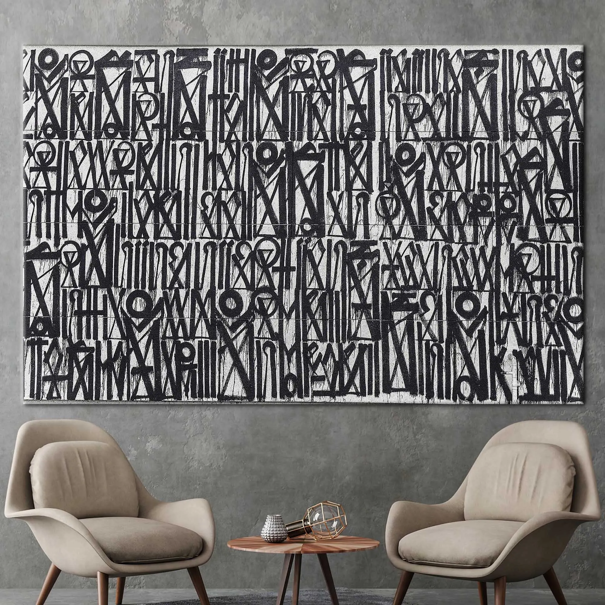 Urban Elegance: Abstract Street Graffiti Canvas Print - 1