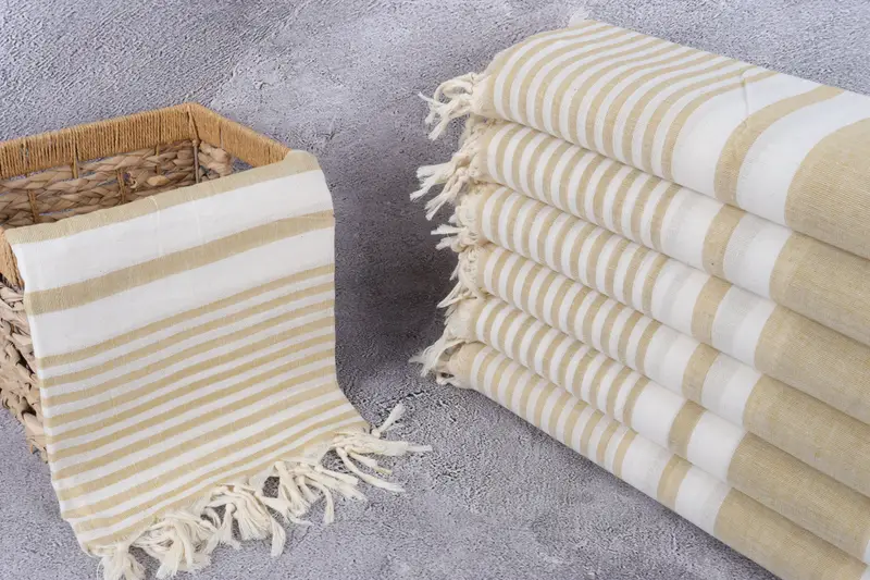 Best lightweight Turkish towel for travel USA, Bridal Shower Favor, 70x40 Cotton Striped Towel, Summer Gift, Soft towel, Home Decor Gifts - 3