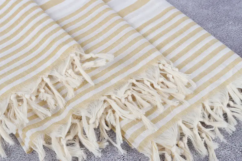Best lightweight Turkish towel for travel USA, Bridal Shower Favor, 70x40 Cotton Striped Towel, Summer Gift, Soft towel, Home Decor Gifts - 5