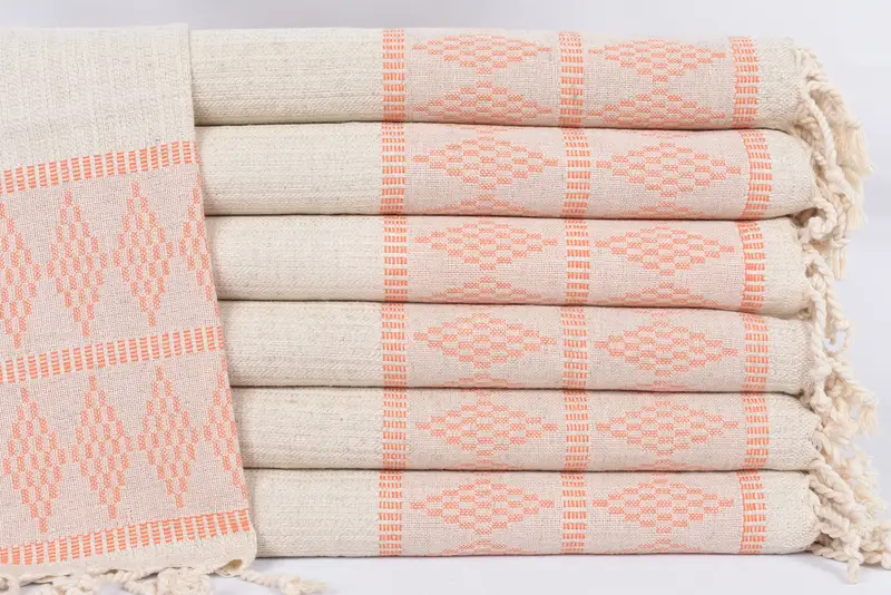 Bridesmaid Personalized Orange Kilim Design Hand Towel, 40x20 Inches