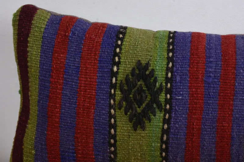 Pillow for Couch, Cushion Cover, Comfy Throw Cushion Cover, Floor Cushion Cover, Boho Pillow, Vintage Kilim Pillow, 8x16 Green Cushion - 2