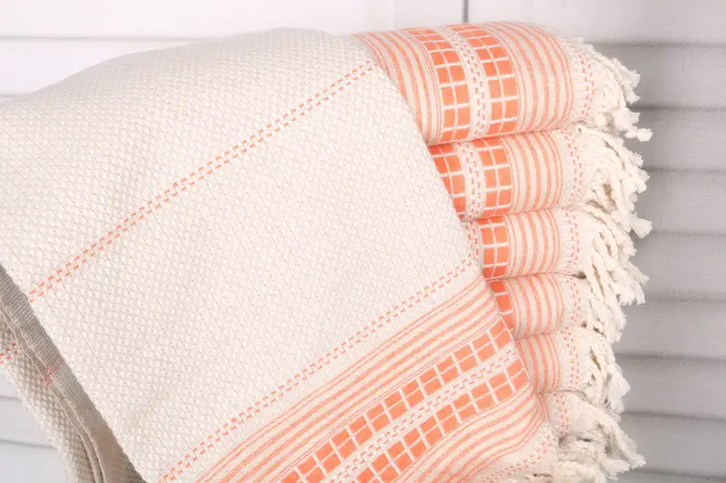 Home Decor Gift Custom Personalized Orange Linen Towel, 40x67 Inches