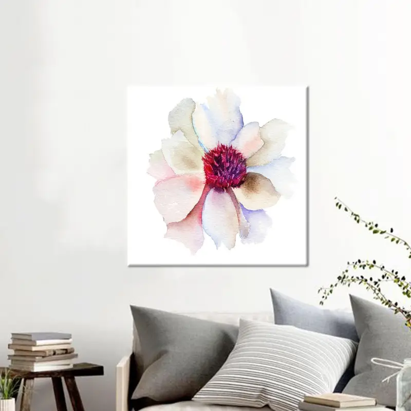 Modern Abstract Pink Watercolor Canvas Print, Elegant Home Decor