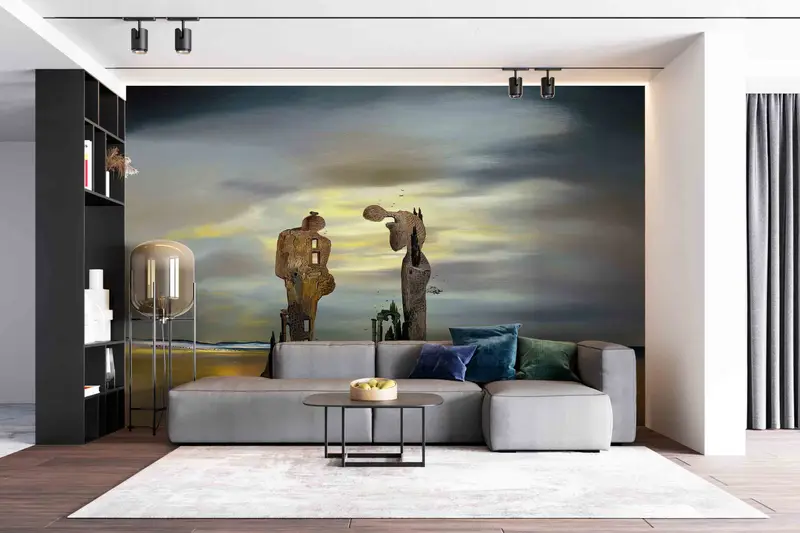 Salvador Dali Digital Paper, Archeological Reminiscence Wall Decals, Archeological Reminiscence Millet's Angelus Wall Art, 3D Origami, - 6