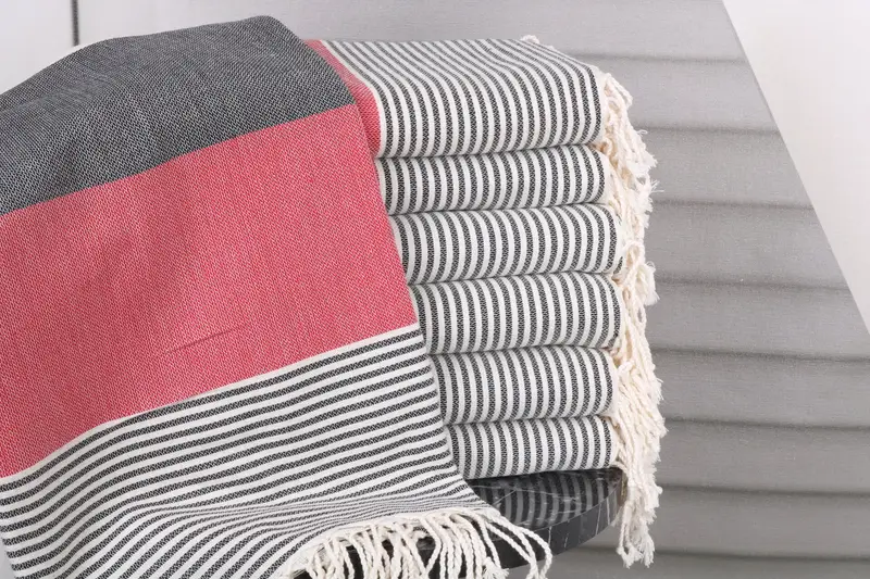 Beach Towel Gift, 68x40 Cotton Striped Towel, Customized Towels, Bachelorette Gifts, Bridesmaid Towel, Housewarming Gift, Organic Beach Towel - 1