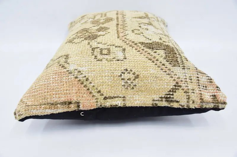 Antique Pillows, Farmhouse Cushion, 16x24 Beige Cushion, Pillow for Couch, Kilim Cushion Sham, Cushion, Pastel Pillow Case - 5