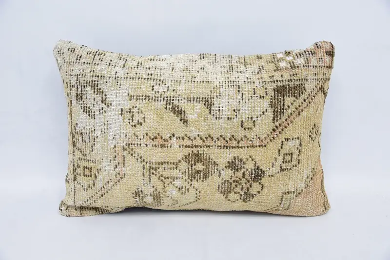 Antique Pillows, Farmhouse Cushion, 16x24 Beige Cushion, Pillow for Couch, Kilim Cushion Sham, Cushion, Pastel Pillow Case - 1