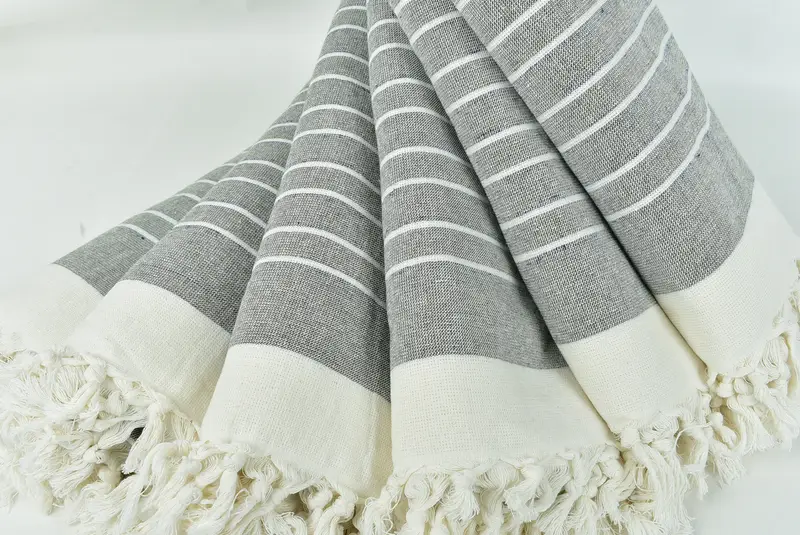 Spa Gift, 68x40 Cotton Striped Terry Towel, Custom Gift, Beach Towel Gift, Gym Towel, Soft organic Turkish peshtemal for luxury spa use, Bath towel - 4