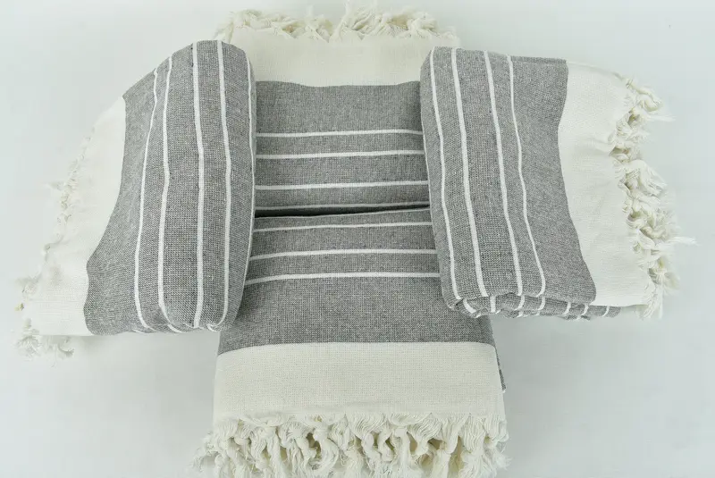 Spa Gift, 68x40 Cotton Striped Terry Towel, Custom Gift, Beach Towel Gift, Gym Towel, Soft organic Turkish peshtemal for luxury spa use, Bath towel - 6