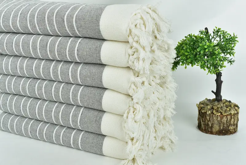 Spa Gift, 68x40 Cotton Striped Terry Towel, Custom Gift, Beach Towel Gift, Gym Towel, Soft organic Turkish peshtemal for luxury spa use, Bath towel - 3