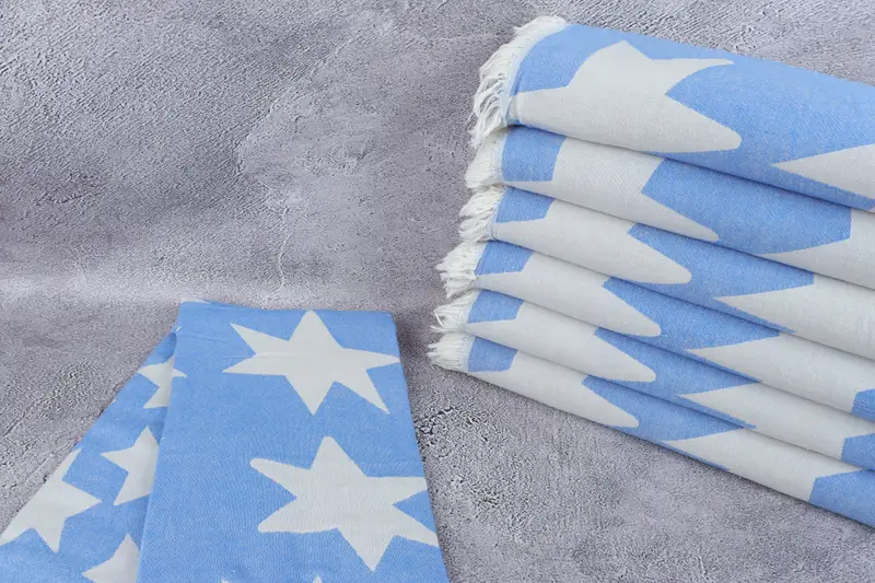 Thin towel, Embroidery Towels, Turkish Bath Towel USA, Housewarming Gift, Turkish bath towel, 68x36 Cotton Star Design Towel, Oversized Beach Towel - 3