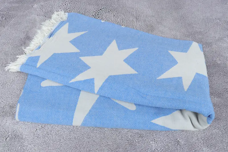 Thin towel, Embroidery Towels, Turkish Bath Towel USA, Housewarming Gift, Turkish bath towel, 68x36 Cotton Star Design Towel, Oversized Beach Towel - 7