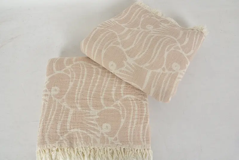Custom Bath Towel, Summer Gift, Embroidery Towels, 70x36 Cotton Fish Design Towel, Bachelorette Party Gift, Organic Towel, Custom Wedding Gift - 6