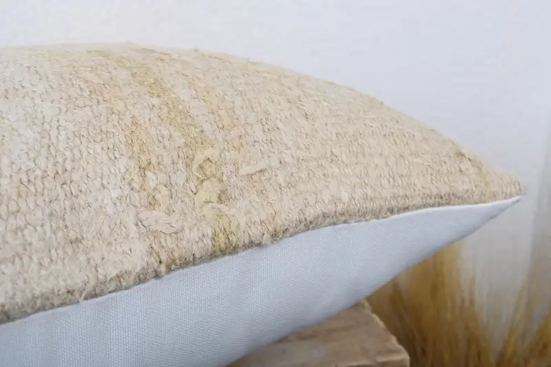 16x24 Beige Cushion Case, Interior Designer Pillow, Pillow Sham, Aesthetic Cushion, Pillow for Couch, Vintage Kilim Throw Pillow - 6
