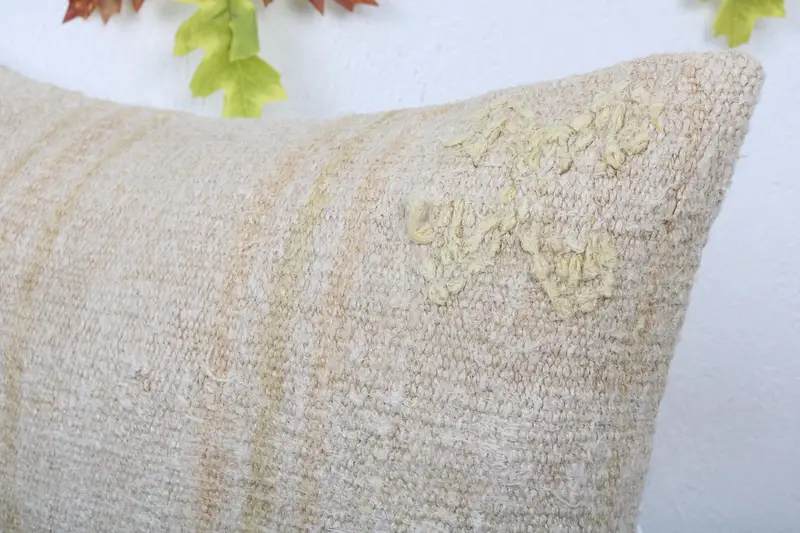 16x24 Beige Cushion Case, Interior Designer Pillow, Pillow Sham, Aesthetic Cushion, Pillow for Couch, Vintage Kilim Throw Pillow - 5
