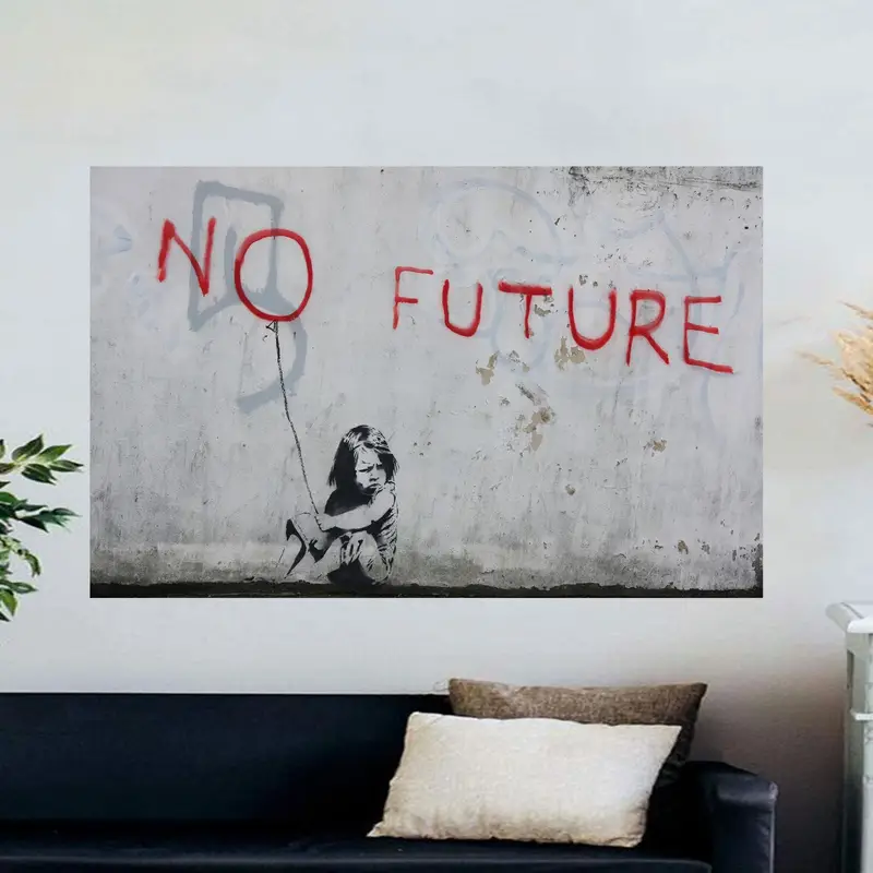 アーバン エレガンス: バンクシーにインスピレーションを得たグラフィティ デザインのプリント ガラス