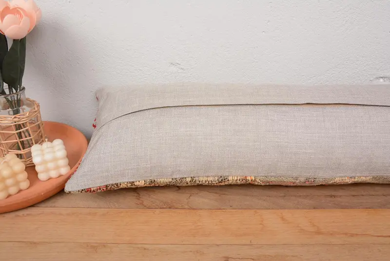 Vintage Kilim Pillow Pillow Cover, Kilim Pillow, 12x36 Red Pillow Sham, Cushion, Ethnical Kilim Rug Pillow, Kilim Pillow Cover - 6