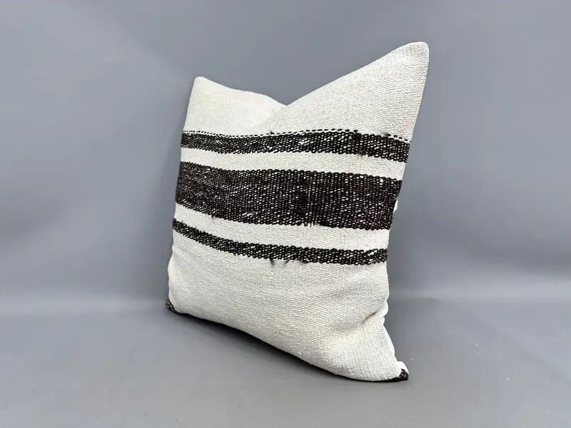 24x24 White Cushion, Antique Pillows, Vintage Kilim Throw Pillow, Square Throw Pillow Case, Handmade Kilim Cushion, Pillow Sham, Bright Cushion Case - 3