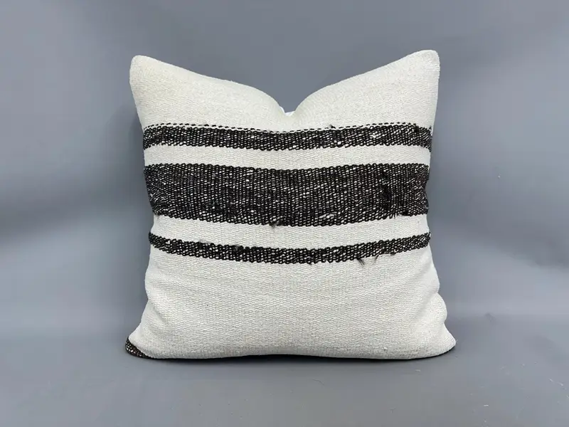 24x24 White Cushion, Antique Pillows, Vintage Kilim Throw Pillow, Square Throw Pillow Case, Handmade Kilim Cushion, Pillow Sham, Bright Cushion Case - 1