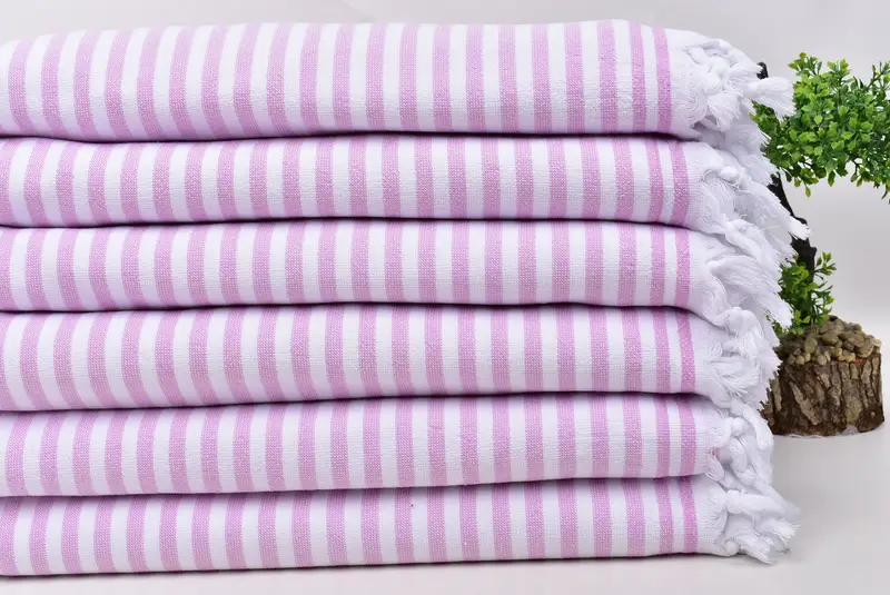Wedding Favors, Summer Towel, Bachelorette Favors Beach, Gift For Him, Gift For Bride, Organic Turkish towel, 70x36 Cotton Terry Striped Towel - 3