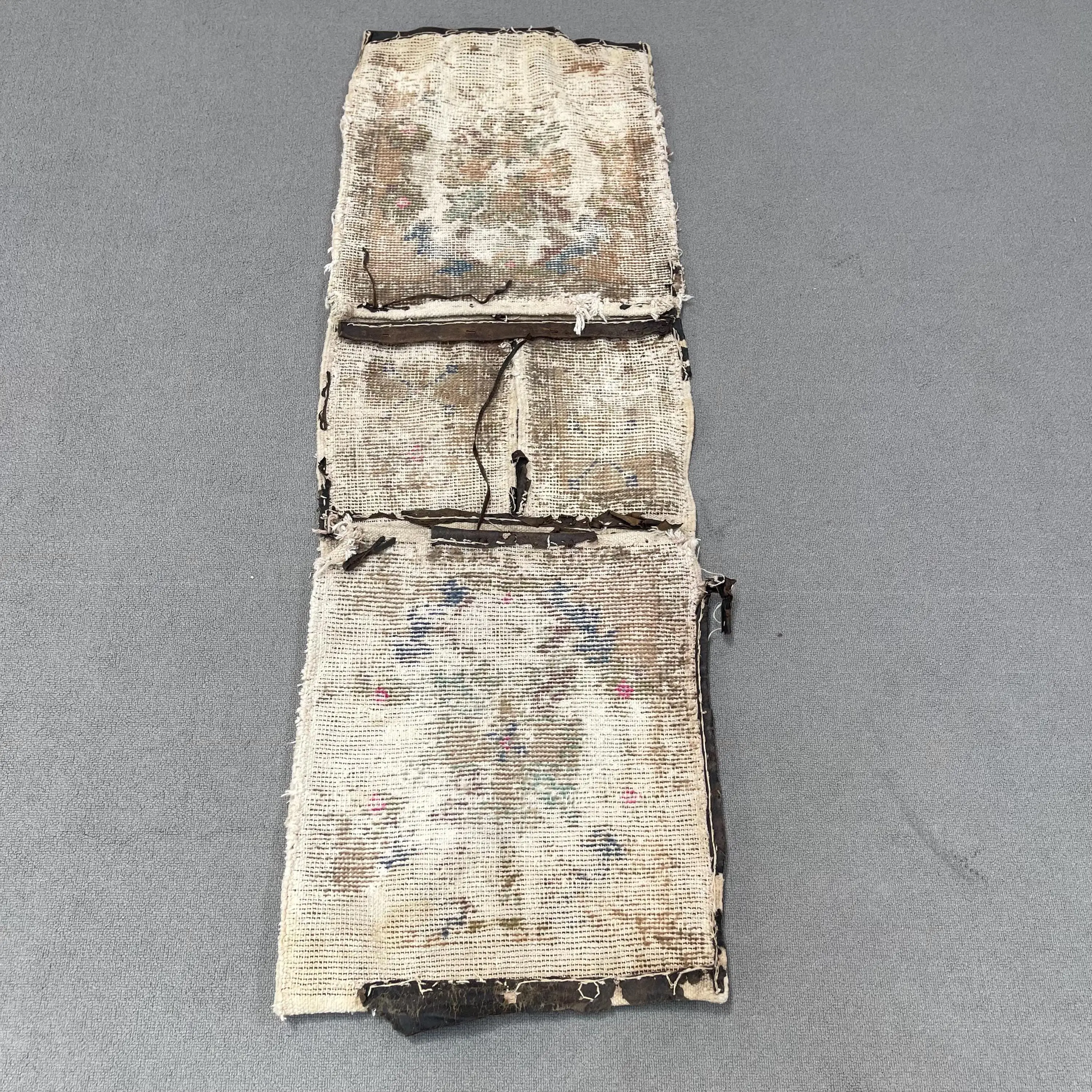 Turkish Small Rug 1.5x4.5 ft (46x137 cm), Brown Southwestern Vintage Rug - 1