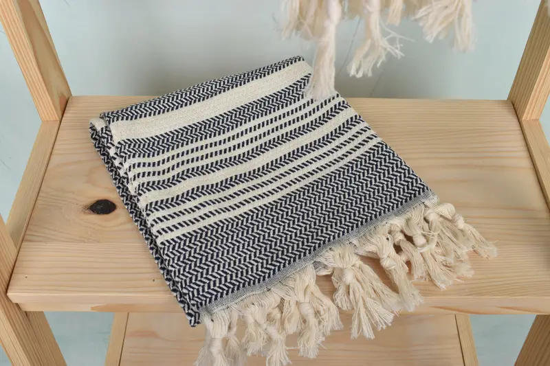 Small Bath Towels, Summer Towel, Gift For Bride, Personalized Gift, Turkish Tea Towel, 40x18 Cotton Striped Towel, Wedding Gift Kitchen Towel - 5